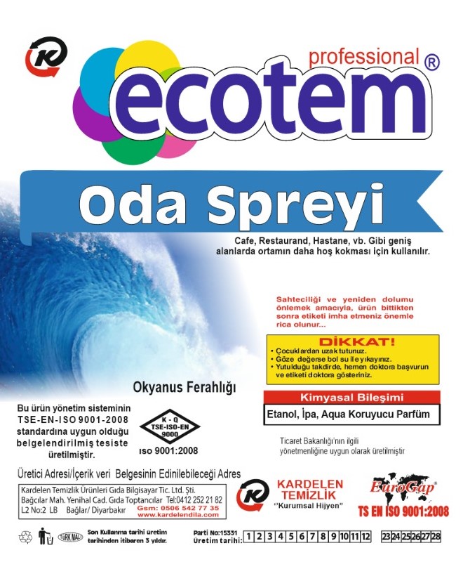 Ecotem Okyanus Oda Spreyi 500 ml - 5 lt.